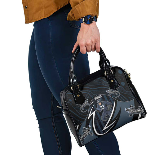 Carlton Navy Shoulder Handbag Captain With Aboriginal Art