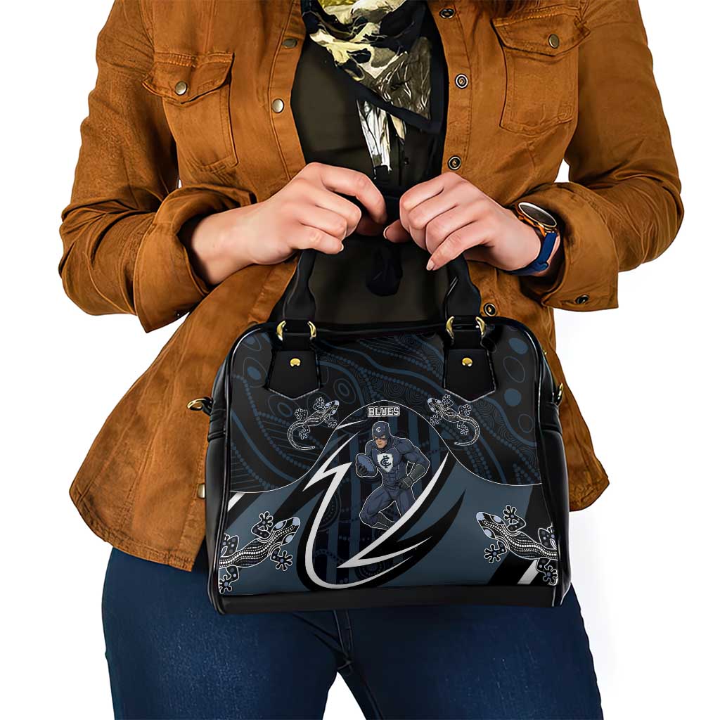 Carlton Navy Shoulder Handbag Captain With Aboriginal Art