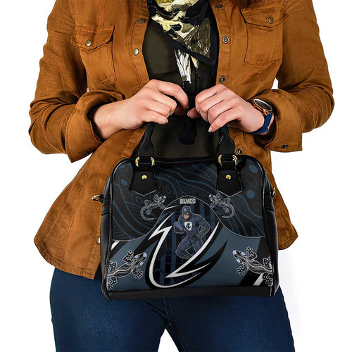 Carlton Navy Shoulder Handbag Captain With Aboriginal Art