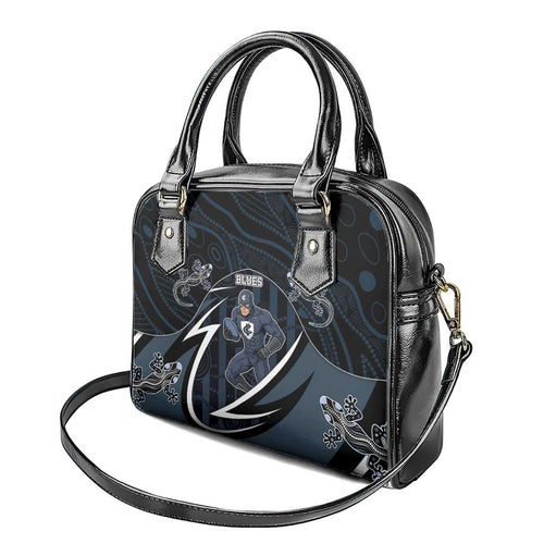 Carlton Navy Shoulder Handbag Captain With Aboriginal Art