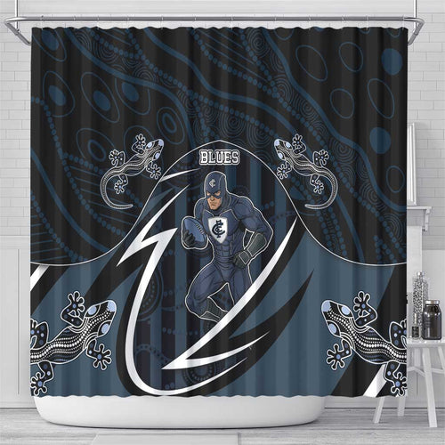 Carlton Navy Shower Curtain Captain With Aboriginal Art