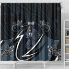 Carlton Navy Shower Curtain Captain With Aboriginal Art
