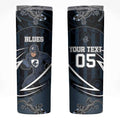 Custom Carlton Navy Skinny Tumbler Captain With Aboriginal Art