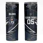 Custom Carlton Navy Skinny Tumbler Captain With Aboriginal Art