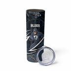 Custom Carlton Navy Skinny Tumbler Captain With Aboriginal Art