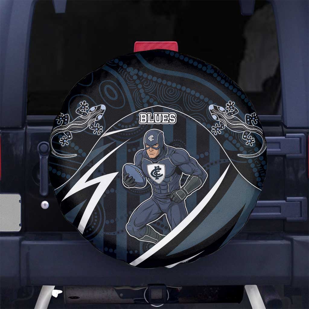 Carlton Navy Spare Tire Cover Captain With Aboriginal Art
