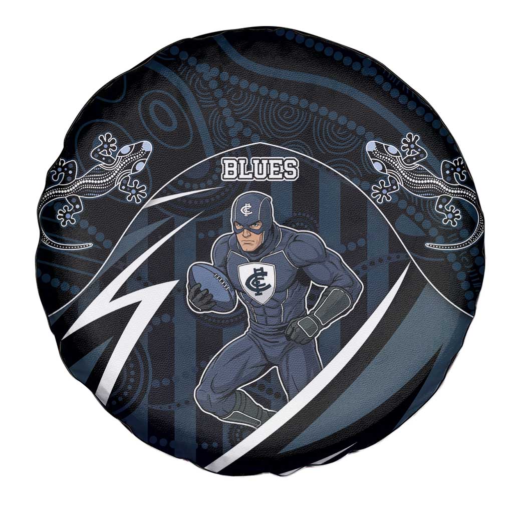 Carlton Navy Spare Tire Cover Captain With Aboriginal Art