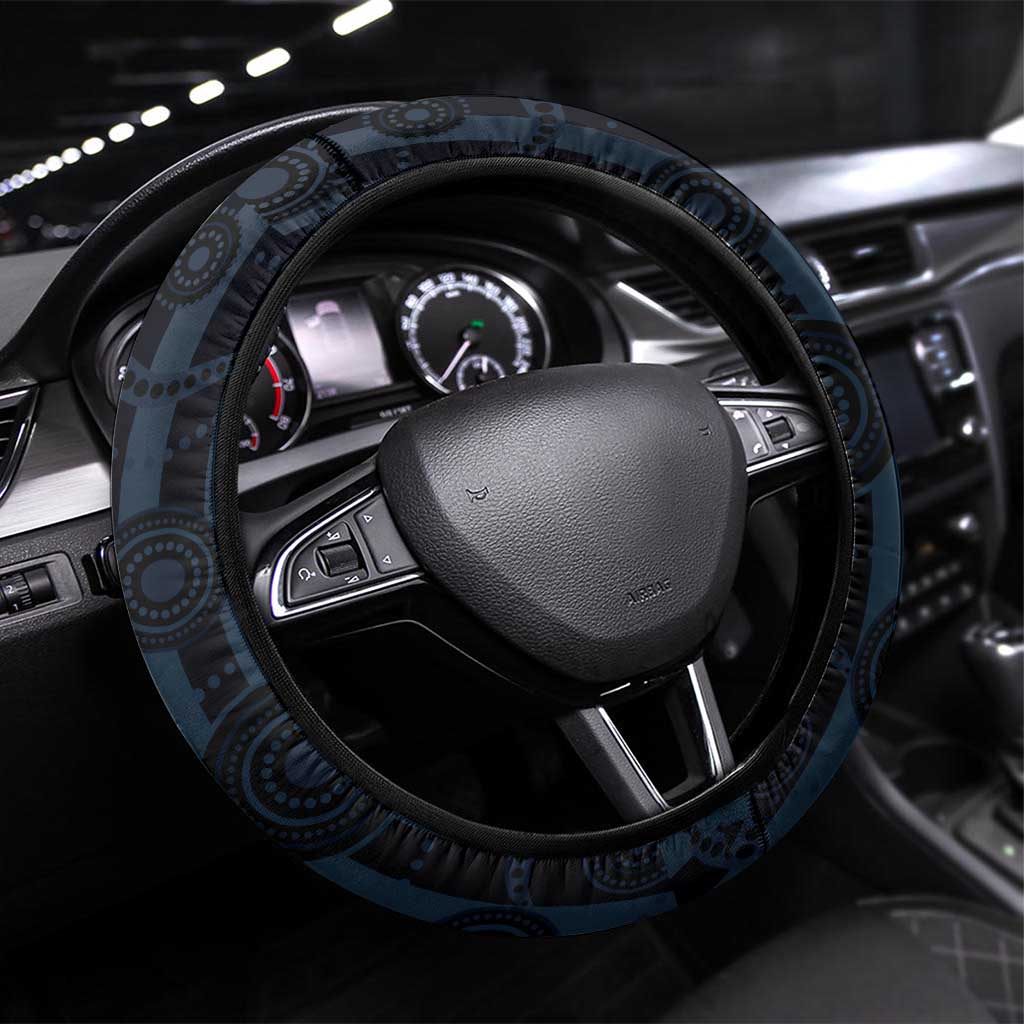 Carlton Navy Steering Wheel Cover Captain With Aboriginal Art