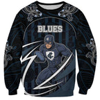 Custom Carlton Navy Sweatshirt Captain With Aboriginal Art