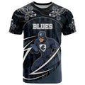 Custom Carlton Navy T Shirt Captain With Aboriginal Art