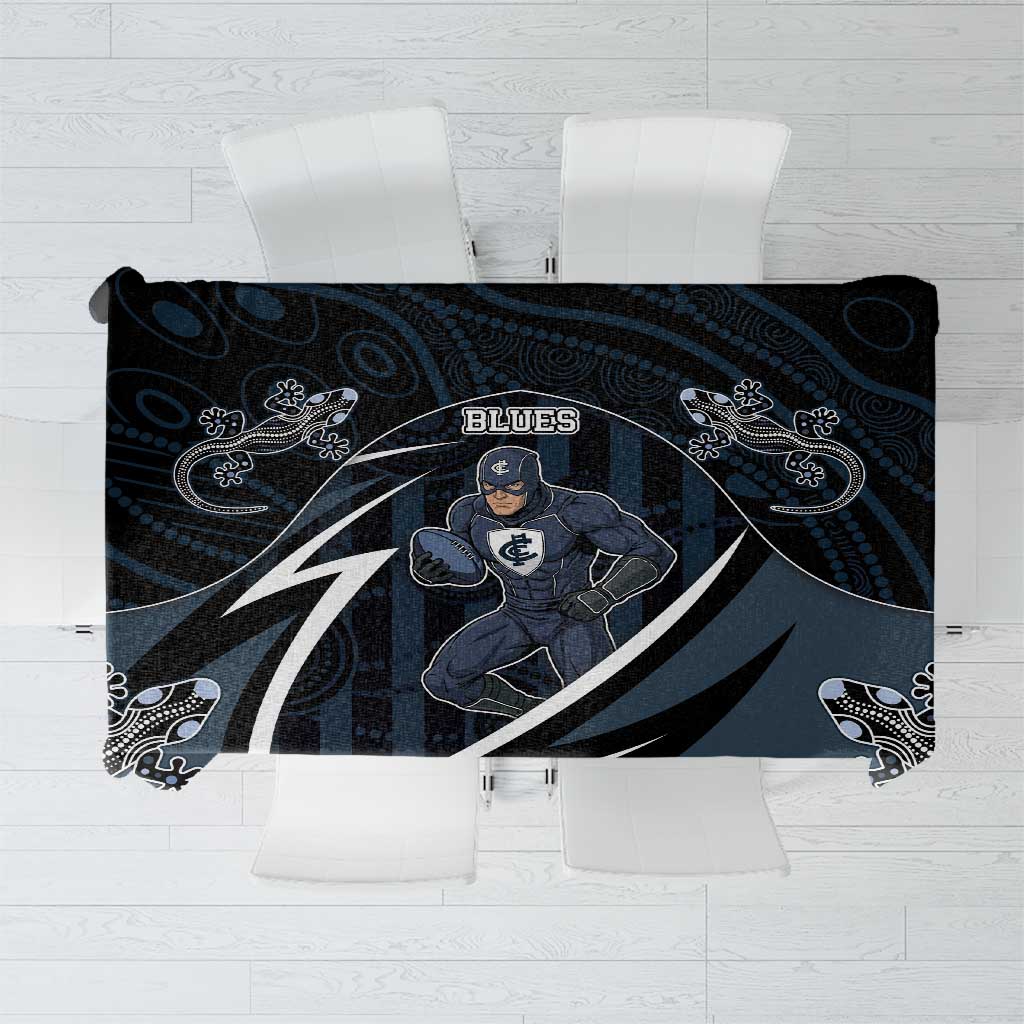 Carlton Navy Tablecloth Captain With Aboriginal Art