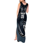 Custom Carlton Navy Tank Maxi Dress Captain With Aboriginal Art