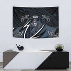 Carlton Navy Tapestry Captain With Aboriginal Art