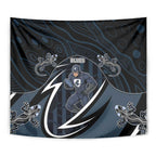 Carlton Navy Tapestry Captain With Aboriginal Art
