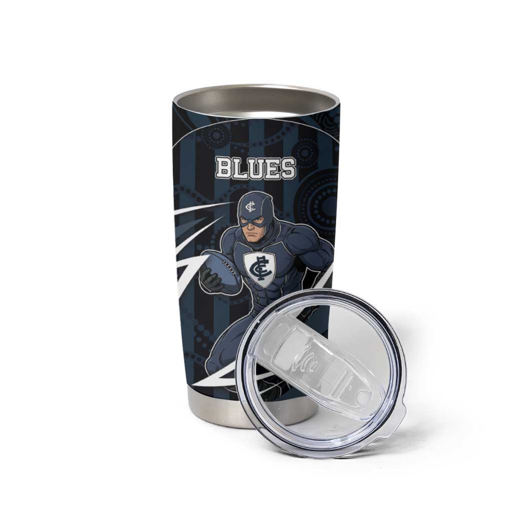 Custom Carlton Navy Tumbler Cup Captain With Aboriginal Art