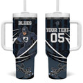 Custom Carlton Navy Tumbler With Handle Captain With Aboriginal Art