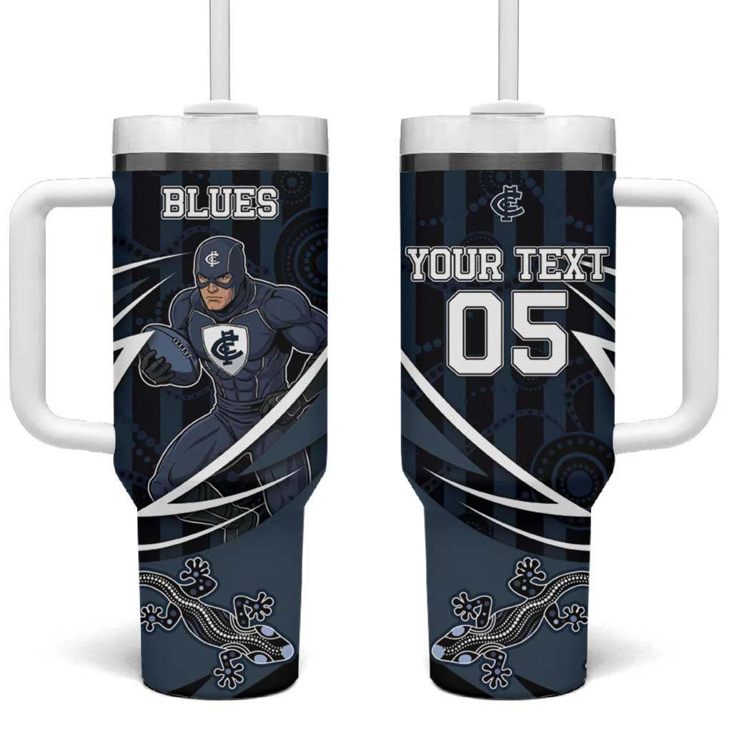 Custom Carlton Navy Tumbler With Handle Captain With Aboriginal Art