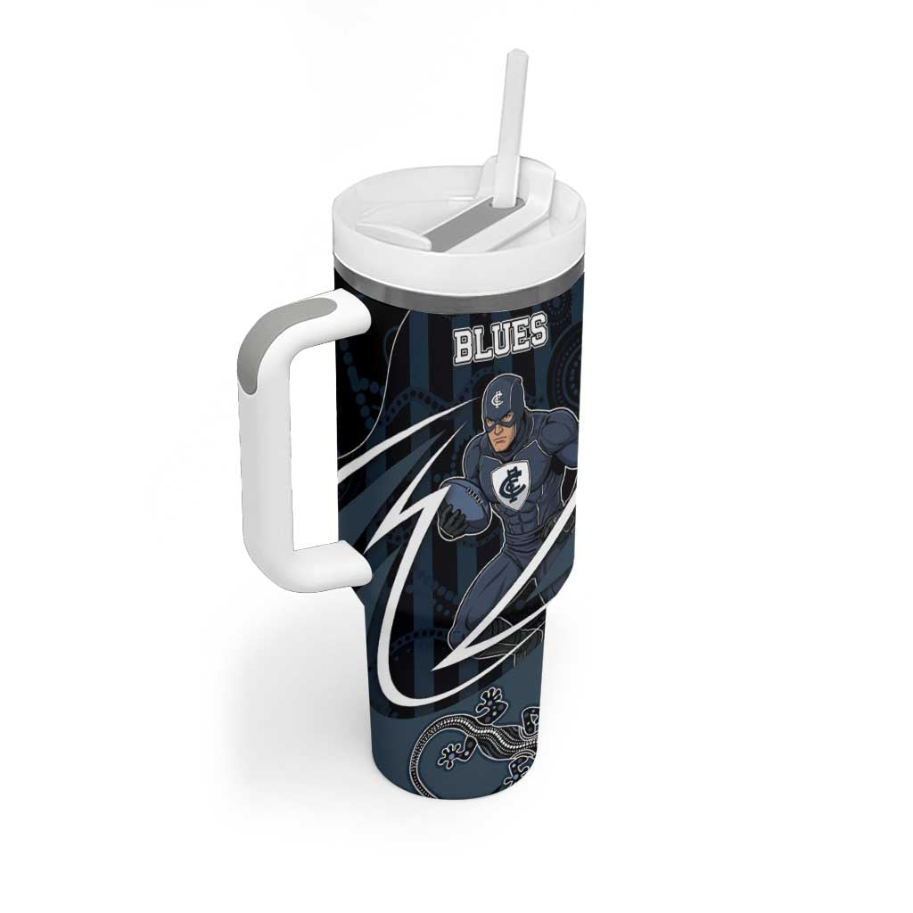 Custom Carlton Navy Tumbler With Handle Captain With Aboriginal Art