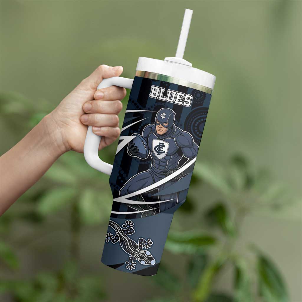 Custom Carlton Navy Tumbler With Handle Captain With Aboriginal Art