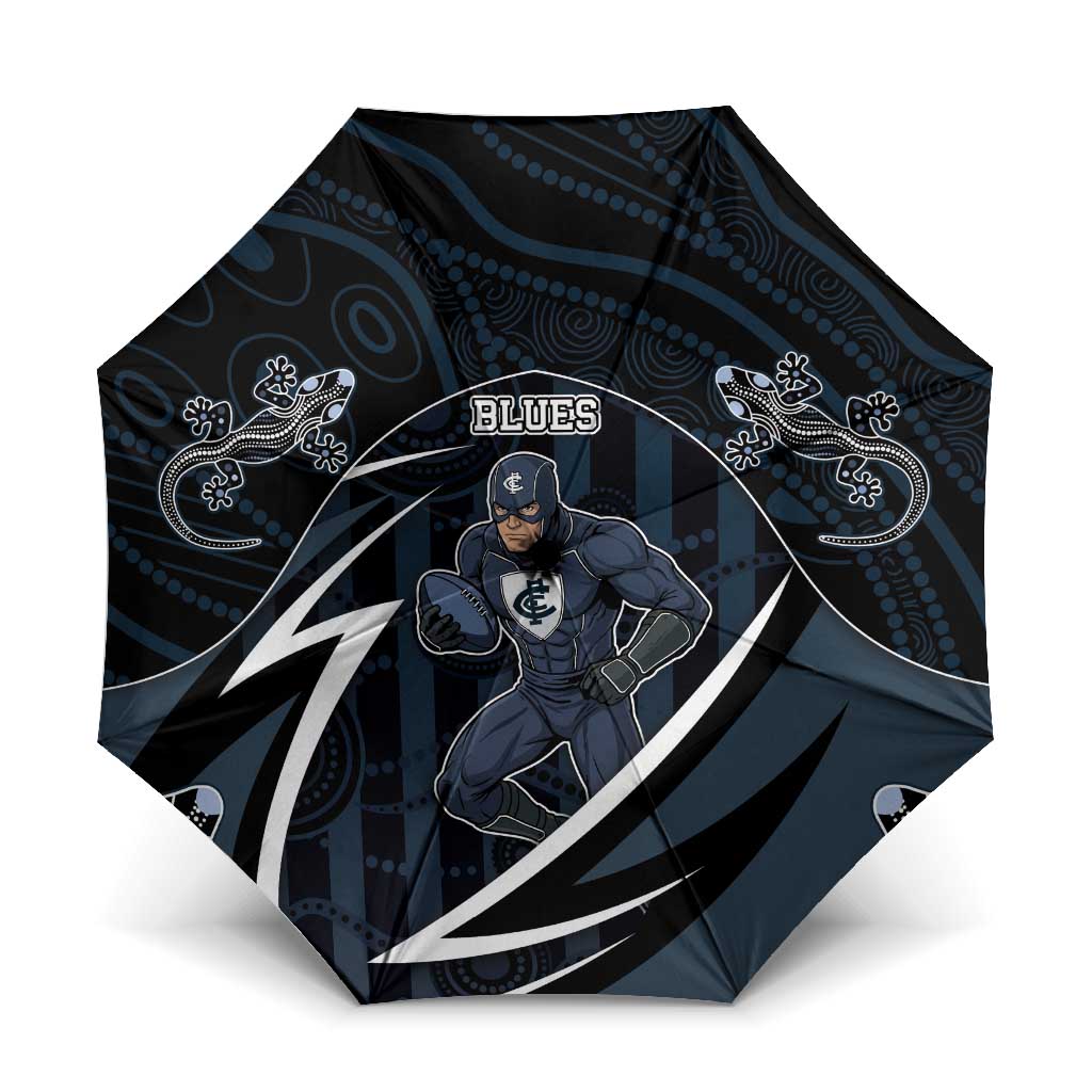 Carlton Navy Umbrella Captain With Aboriginal Art