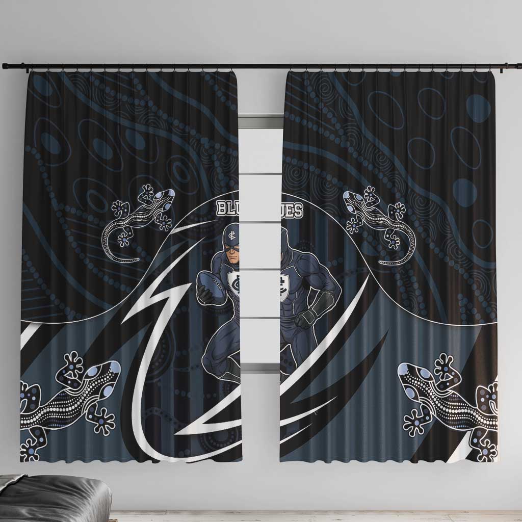 Carlton Navy Window Curtain Captain With Aboriginal Art