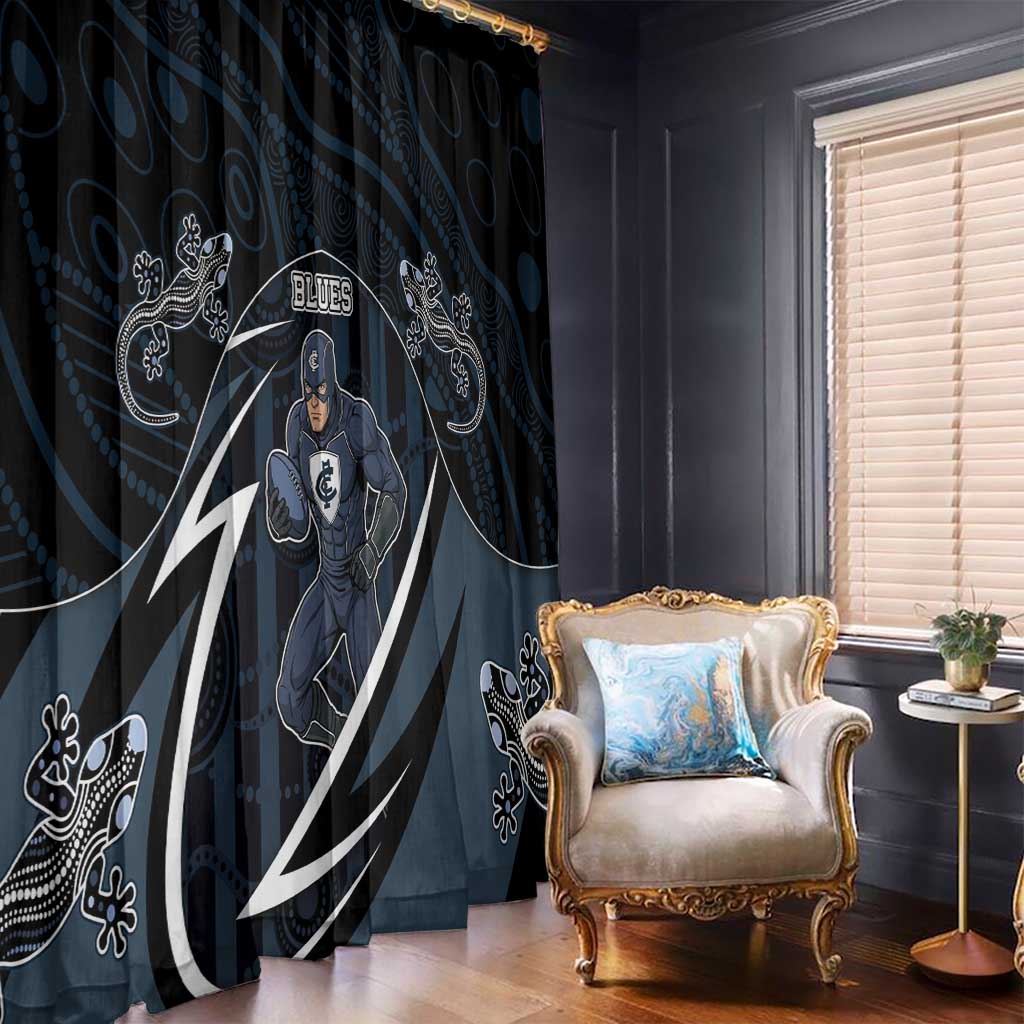 Carlton Navy Window Curtain Captain With Aboriginal Art