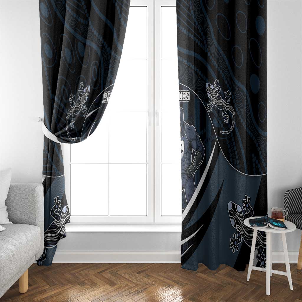 Carlton Navy Window Curtain Captain With Aboriginal Art