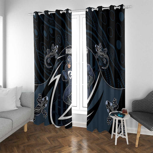 Carlton Navy Window Curtain Captain With Aboriginal Art