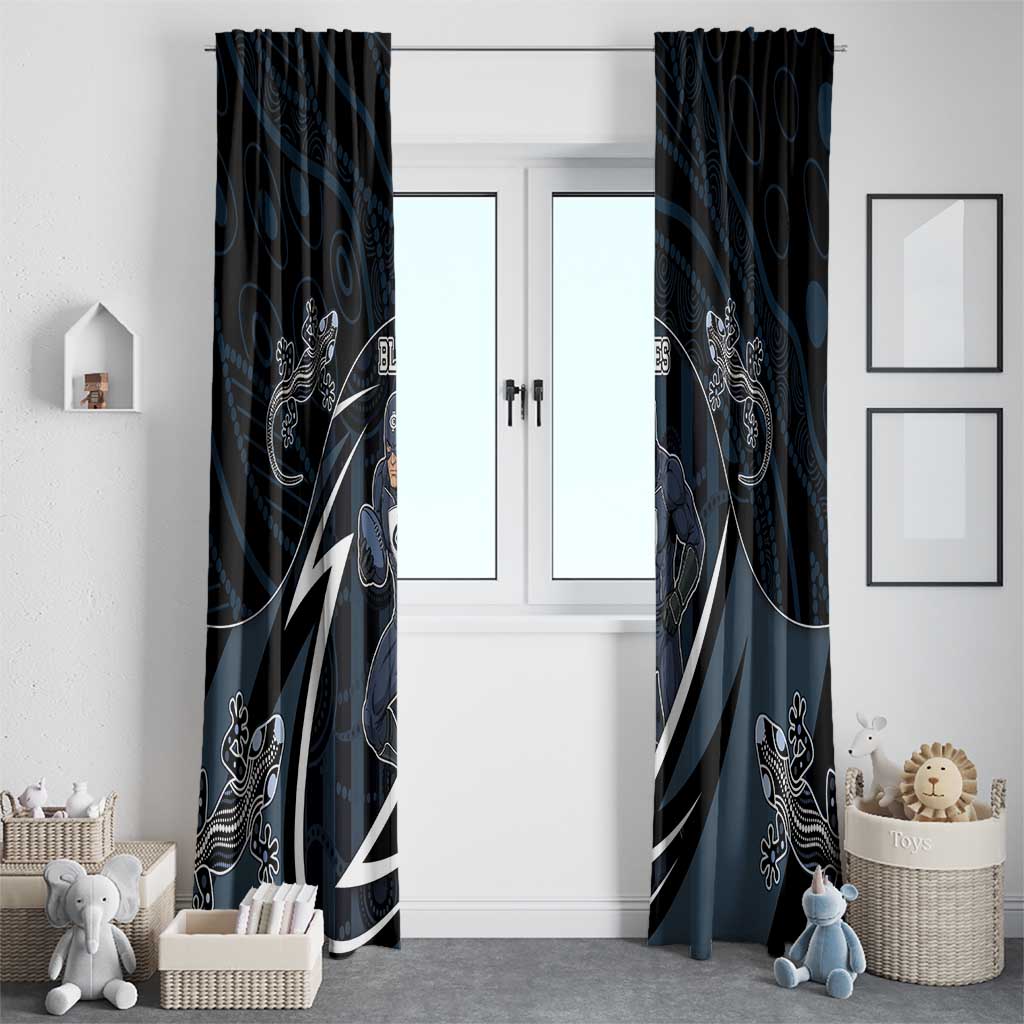 Carlton Navy Window Curtain Captain With Aboriginal Art