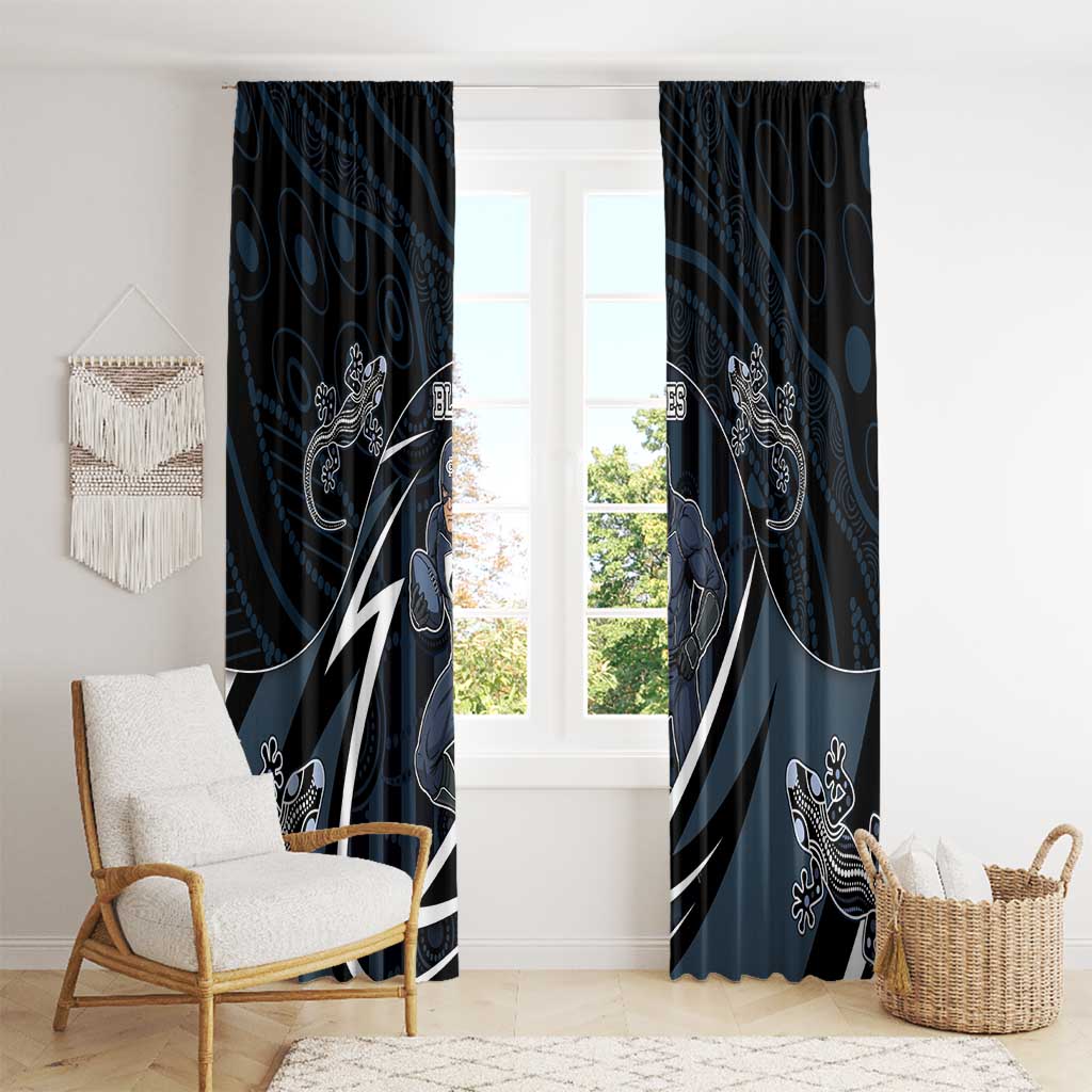 Carlton Navy Window Curtain Captain With Aboriginal Art