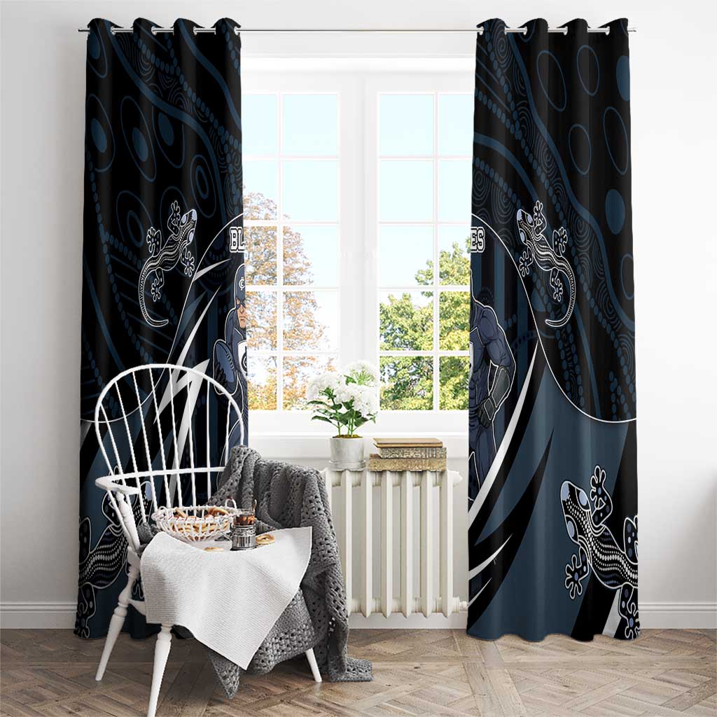 Carlton Navy Window Curtain Captain With Aboriginal Art