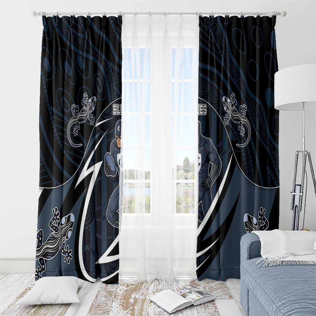 Carlton Navy Window Curtain Captain With Aboriginal Art