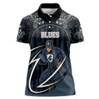 Custom Carlton Navy Women Polo Shirt Captain With Aboriginal Art