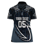 Custom Carlton Navy Women Polo Shirt Captain With Aboriginal Art