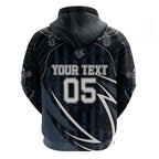 Custom Carlton Navy Zip Hoodie Captain With Aboriginal Art