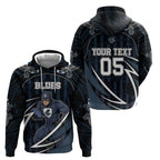 Custom Carlton Navy Zip Hoodie Captain With Aboriginal Art