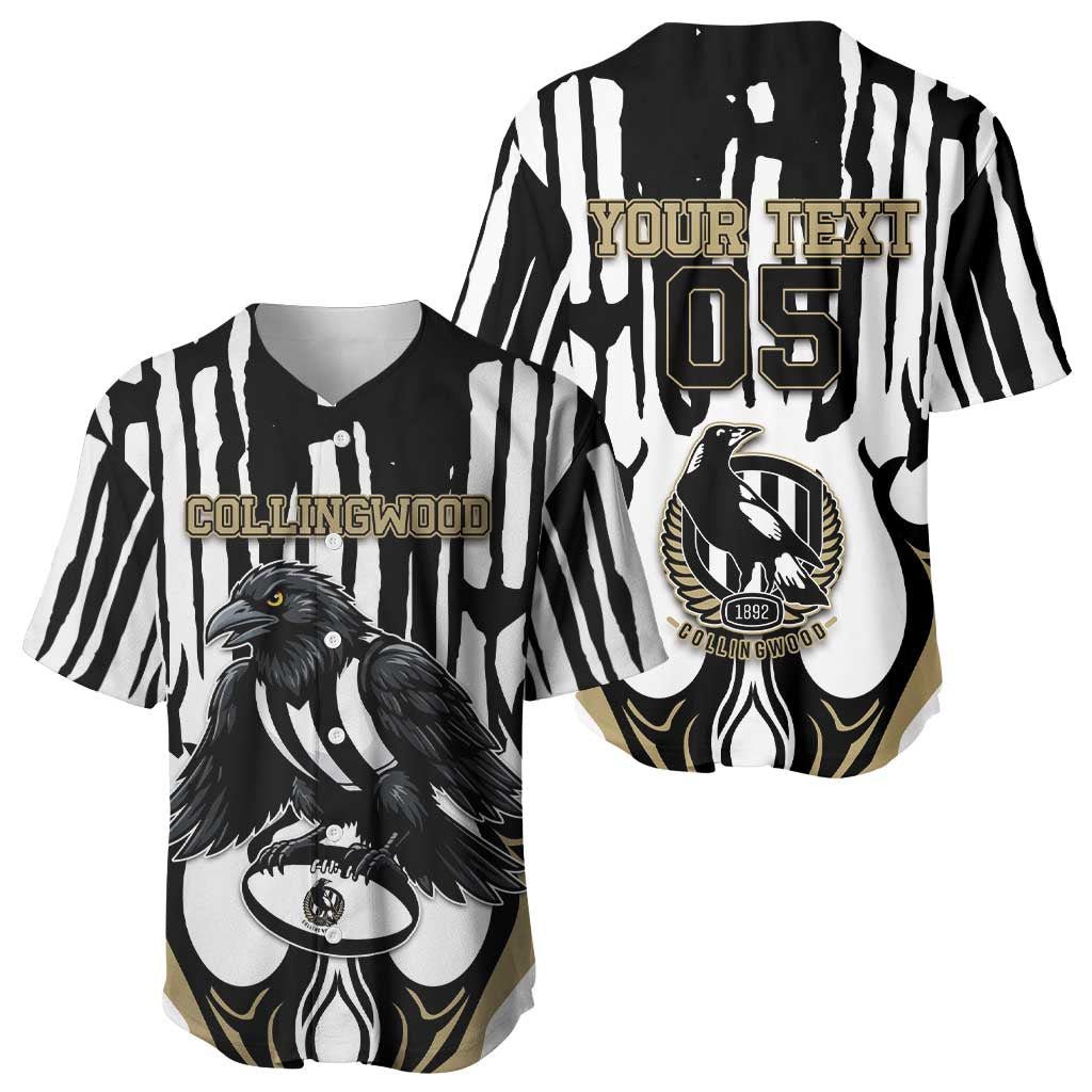 Custom Collingwood Black Baseball Jersey Unique Style