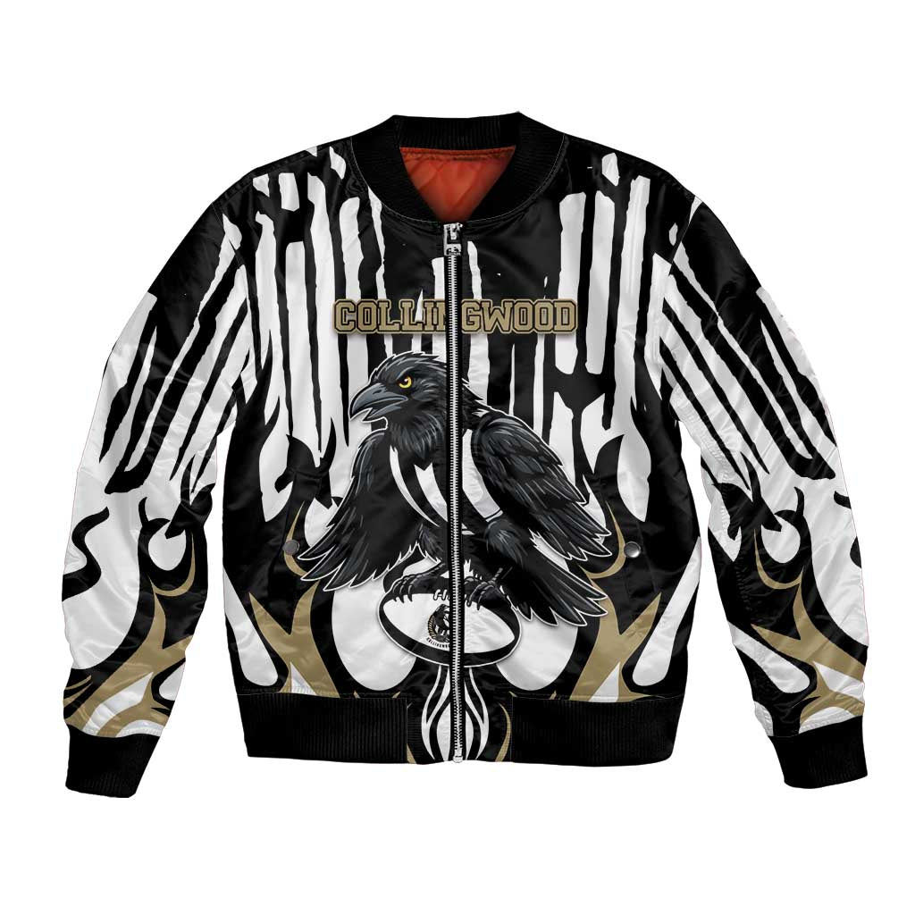 Custom Collingwood Black Bomber Jacket Unique Style