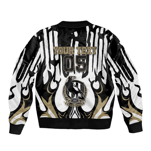 Custom Collingwood Black Bomber Jacket Unique Style