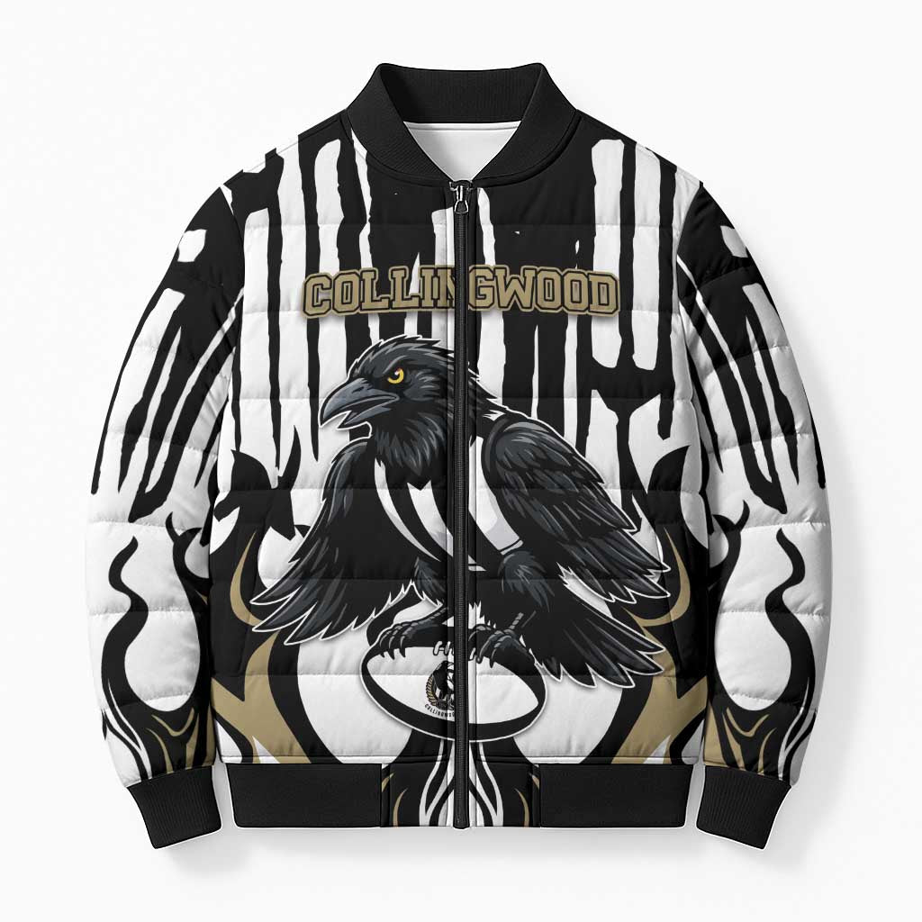 Custom Collingwood Black Bomber Puffer Jacket Unique Style