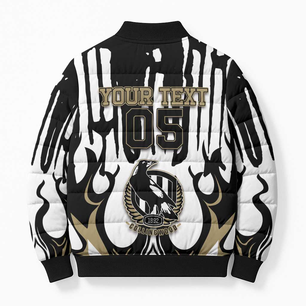 Custom Collingwood Black Bomber Puffer Jacket Unique Style