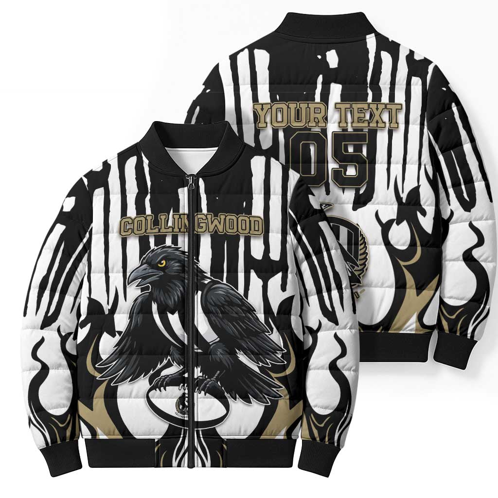 Custom Collingwood Black Bomber Puffer Jacket Unique Style
