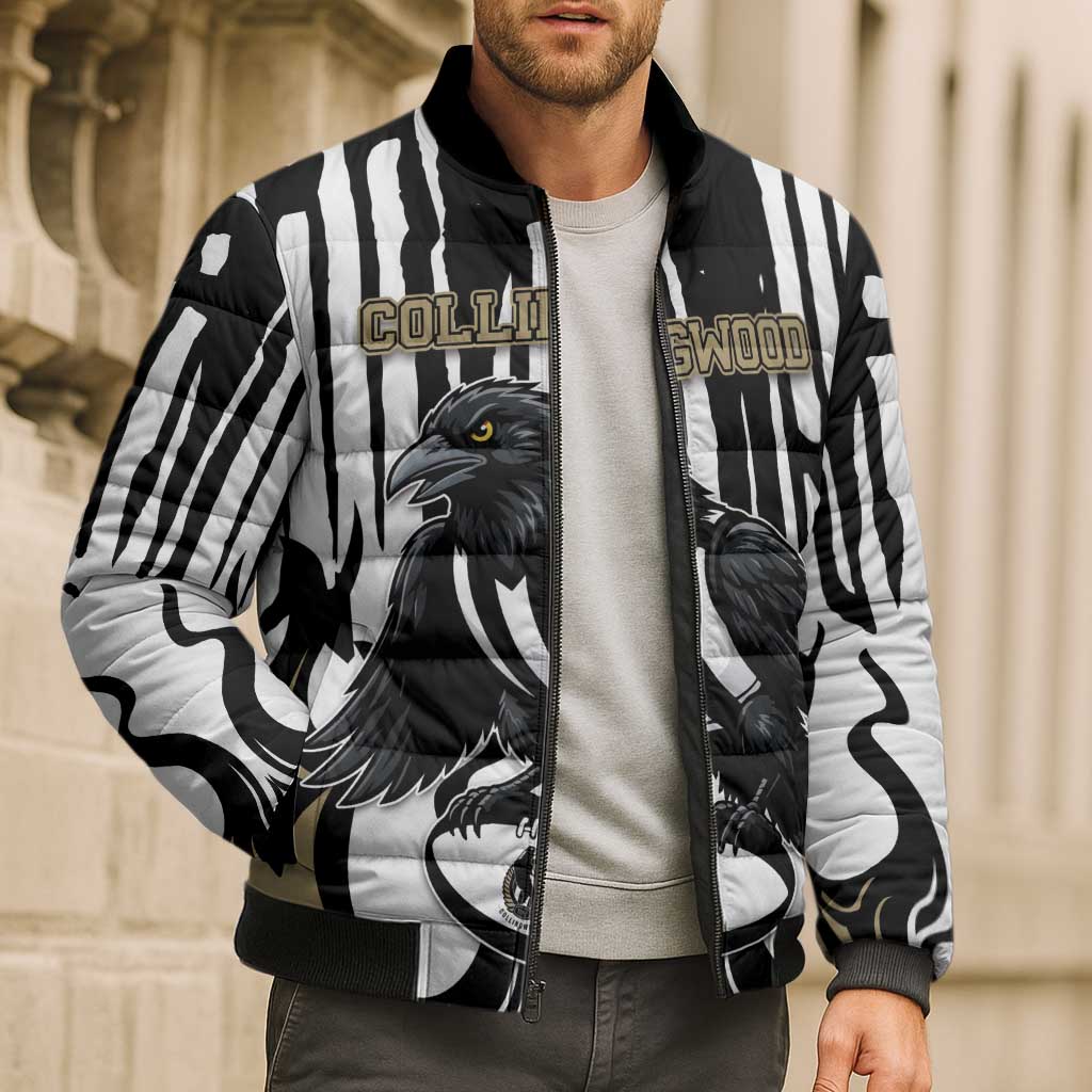 Custom Collingwood Black Bomber Puffer Jacket Unique Style