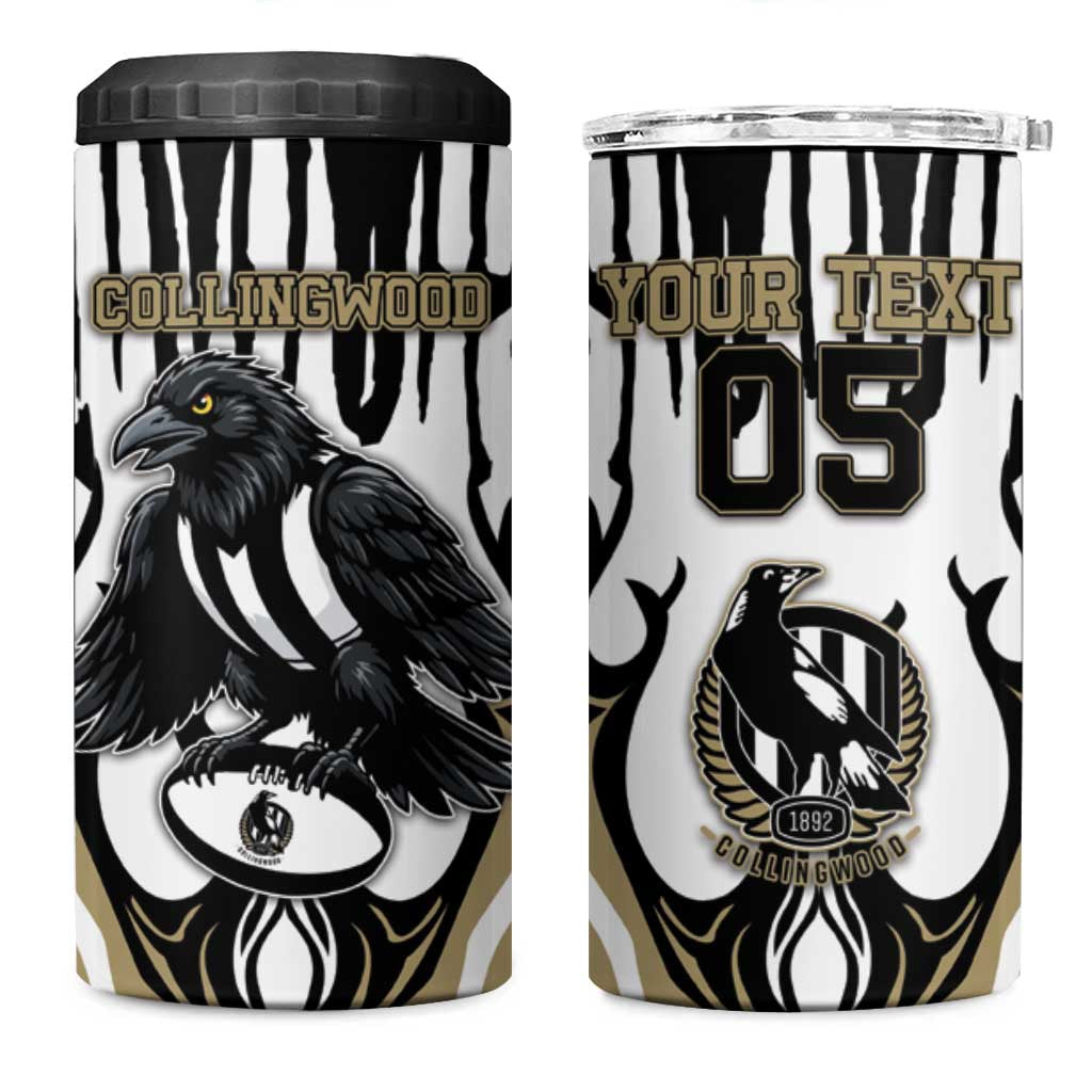 Custom Collingwood Black 4 in 1 Can Cooler Tumbler Unique Style