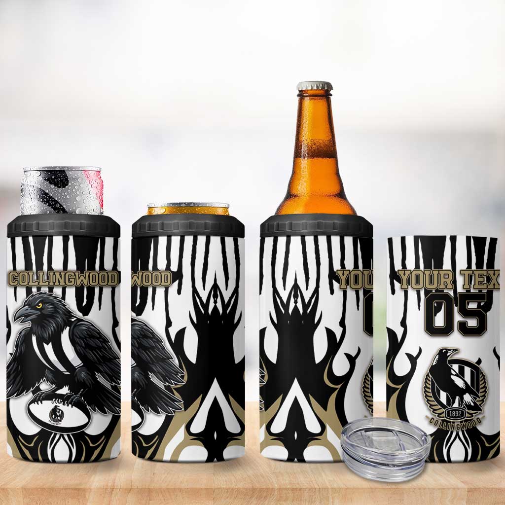 Custom Collingwood Black 4 in 1 Can Cooler Tumbler Unique Style