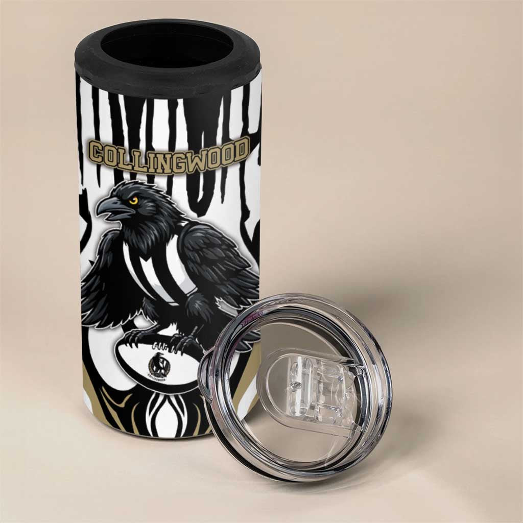 Custom Collingwood Black 4 in 1 Can Cooler Tumbler Unique Style