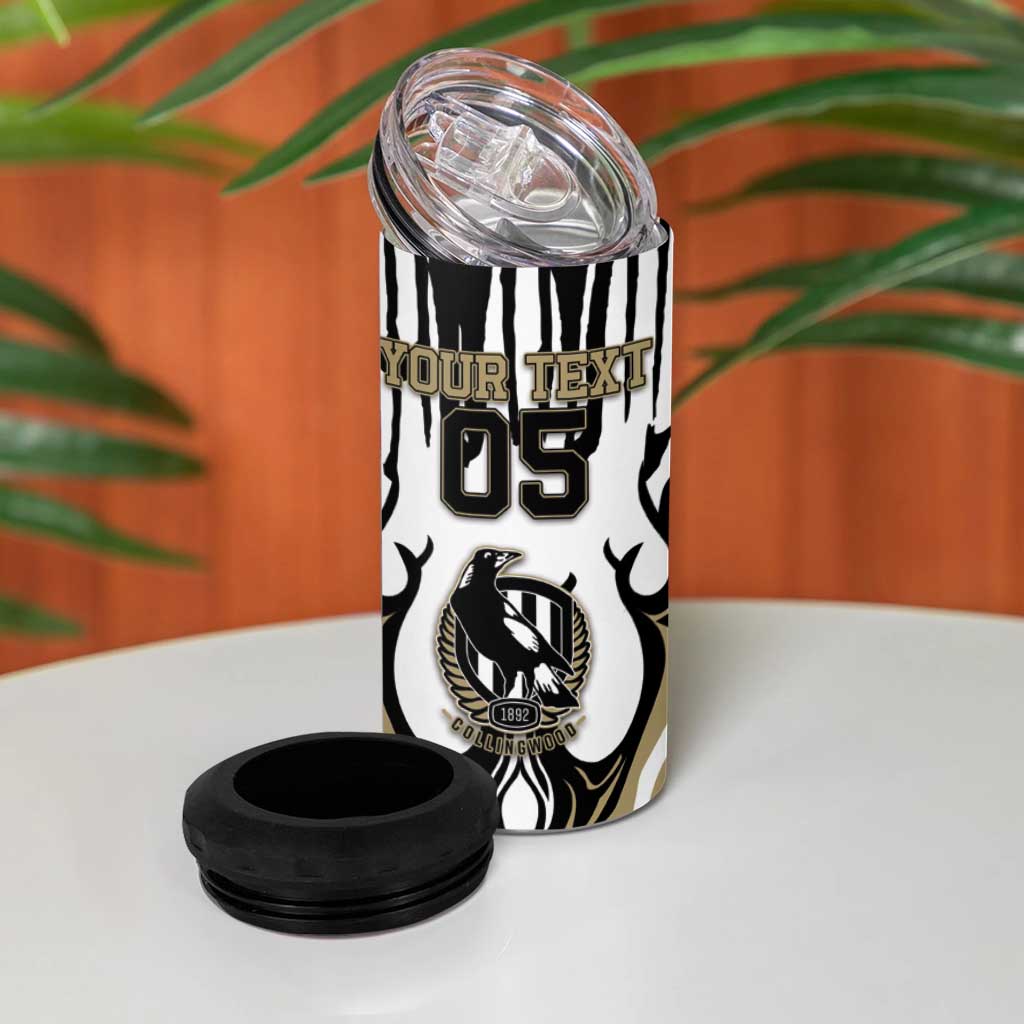 Custom Collingwood Black 4 in 1 Can Cooler Tumbler Unique Style