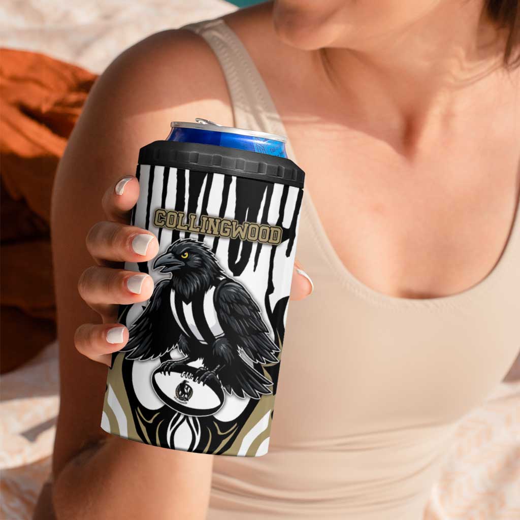 Custom Collingwood Black 4 in 1 Can Cooler Tumbler Unique Style