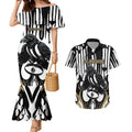 Custom Collingwood Black Couples Matching Mermaid Dress and Hawaiian Shirt Unique Style