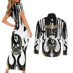 Custom Collingwood Black Couples Matching Short Sleeve Bodycon Dress and Long Sleeve Button Shirt Unique Style
